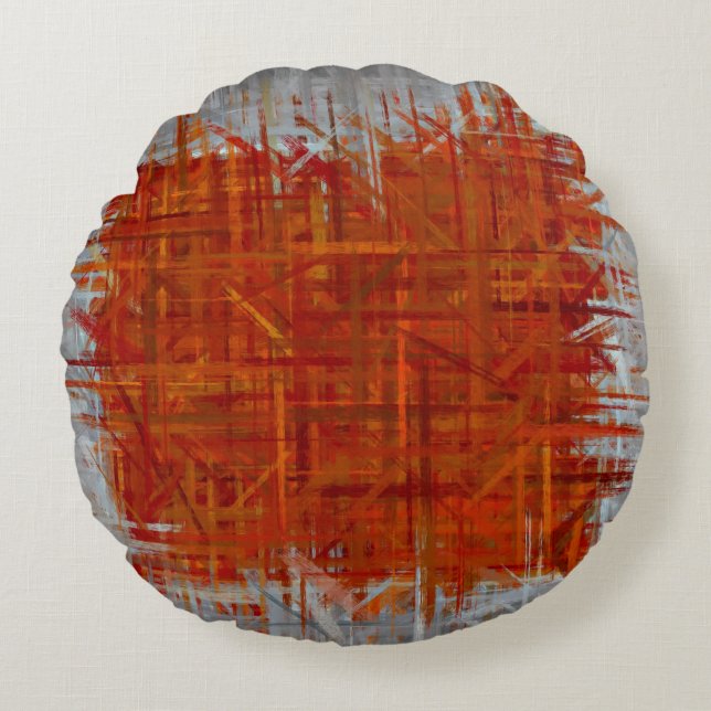 Abstrakte Malerei Art #73 Rundes Kissen (Vorderseite)