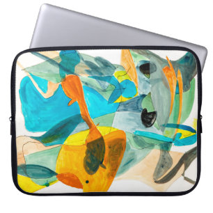 abstrakte Malerei auf Papier mit lebendigen Farben Laptopschutzhülle