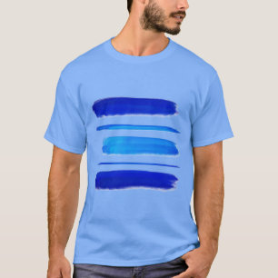 Abstrakte Malerei   Blue Paint Brush Strokes T-Shirt