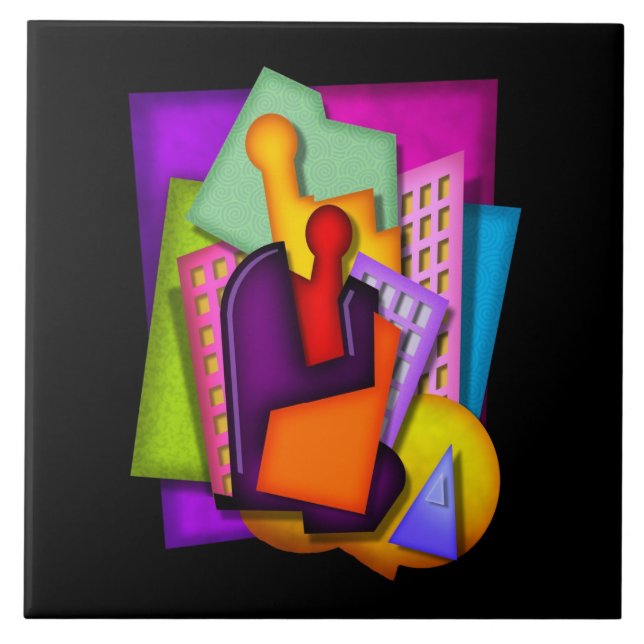 abstrakte Malerei der Kunst-Deko-Metropole Fliese (Vorderseite)