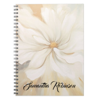 Abstrakte Malerei der weißen Blume. Notizblock