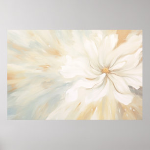 Abstrakte Malerei der weißen Blume. Poster