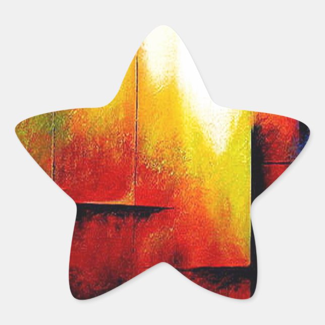 Abstrakte Malerei durch Hizli Stern-Aufkleber (Vorderseite)