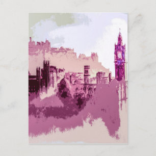 Abstrakte Malerei Edinburgh Hauptstadt von Schottl Postkarte