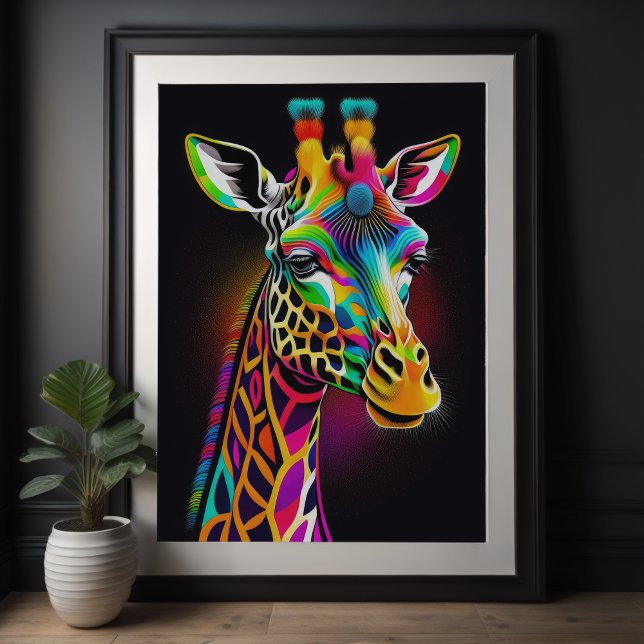 Abstrakte Malerei einer Giraffe 2:3 Poster (Von Creator hochgeladen)