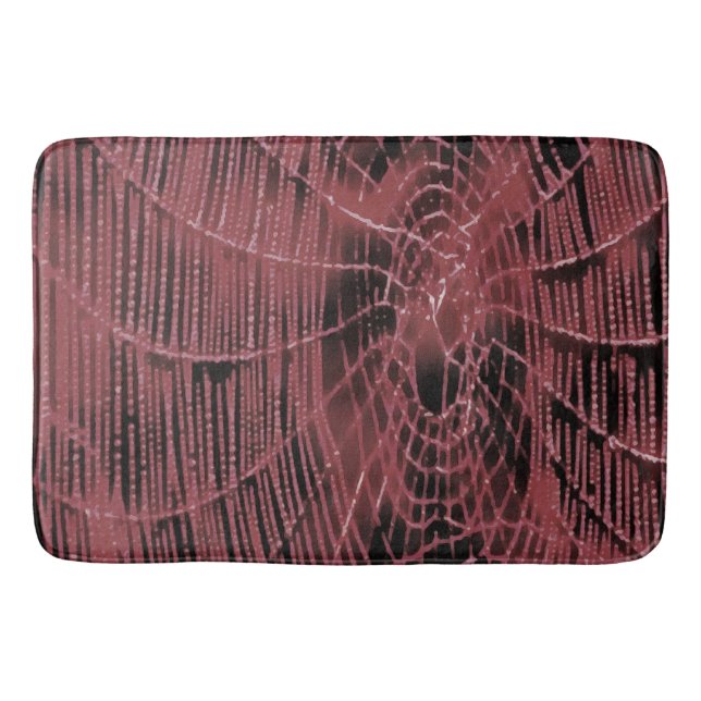 Abstrakte Malerei eines Magenta Pink Cobweb Badematte (Vorderseite)