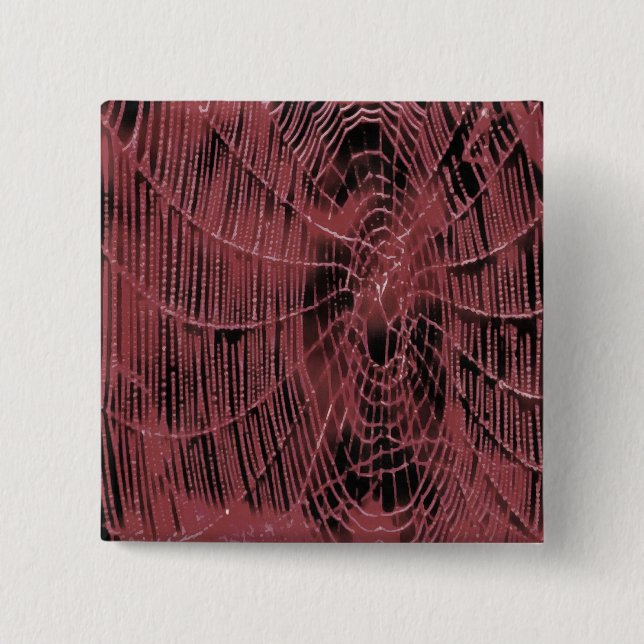 Abstrakte Malerei eines Magenta Pink Cobweb Button (Vorderseite)