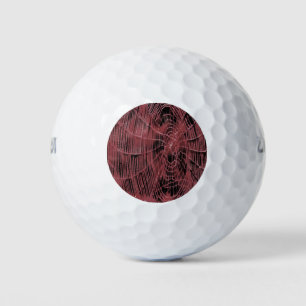 Abstrakte Malerei eines Magenta Pink Cobweb Golfball