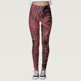 Abstrakte Malerei eines Magenta Pink Cobweb Leggings