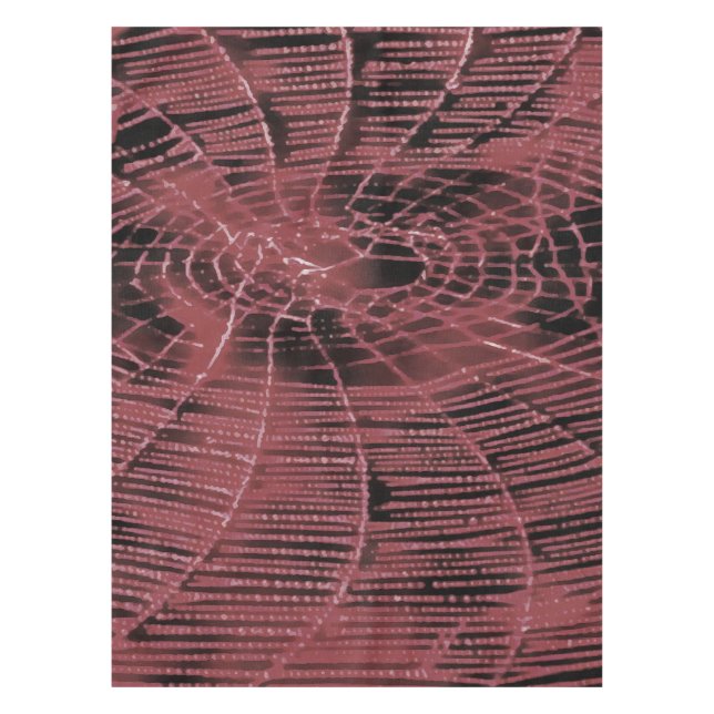 Abstrakte Malerei eines Magenta Pink Cobweb Tischdecke (Vorderseite)