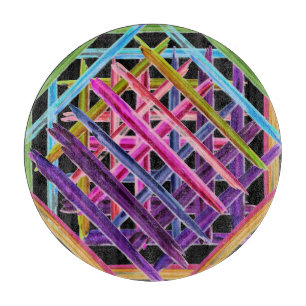 Abstrakte Malerei farbenfrohe Pinselstriche Schlag Schneidebrett