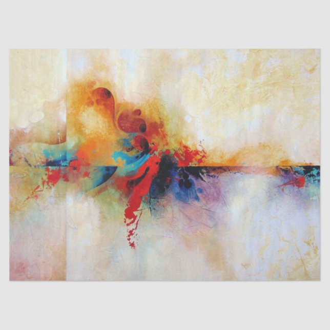 Abstrakte Malerei hell und farbenfroh Seidenpapier (Vorderseite)