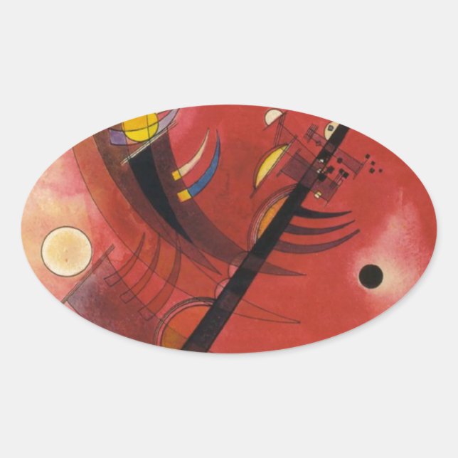 Abstrakte Malerei im Inneren Ovaler Aufkleber (Vorderseite)