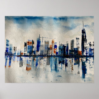Abstrakte Malerei in London City Skyline Poster