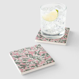 Abstrakte Malerei in Rosa und Grün Steinuntersetzer