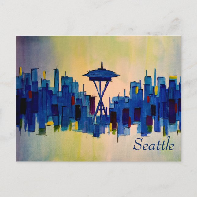 Abstrakte Malerei in Seattle Postkarte (Vorderseite)