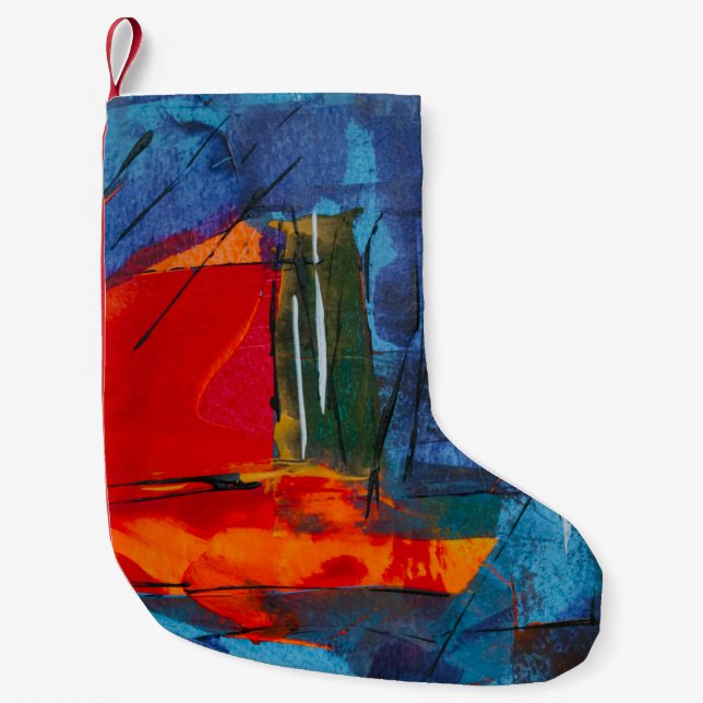 Abstrakte Malerei Kleiner Weihnachtsstrumpf (Vorderseite)