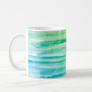Abstrakte Malerei mit blauer Wasserfarbe Kaffeetasse