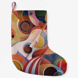 Abstrakte Malerei mit handgefertigter Musik Kleiner Weihnachtsstrumpf