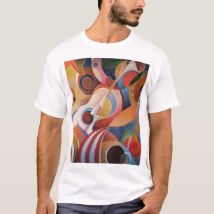 Abstrakte Malerei mit handgefertigter Musik T-Shirt