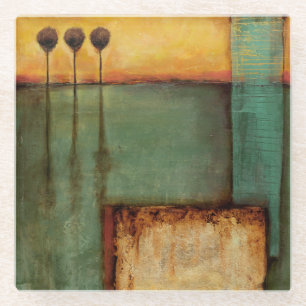 Abstrakte Malerei mit Klavier-Schlüsseln Glasuntersetzer