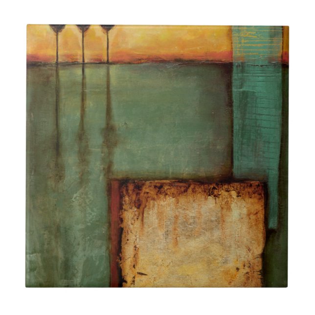 Abstrakte Malerei mit Klaviertasten Fliese (Vorderseite)