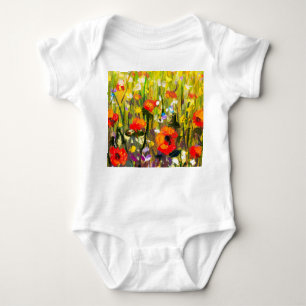 Abstrakte Malerei mit roten Papieren Baby Strampler