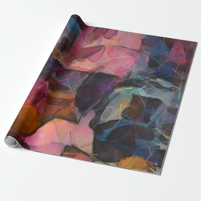 Abstrakte Malerei. Ölfarbe. Moderner Impressionism Geschenkpapier (Ungerollt)