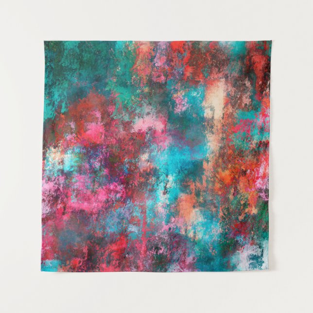 Abstrakte Malerei. Pinselstriche, Farbflecken. M Wandteppich (Vorderseite)