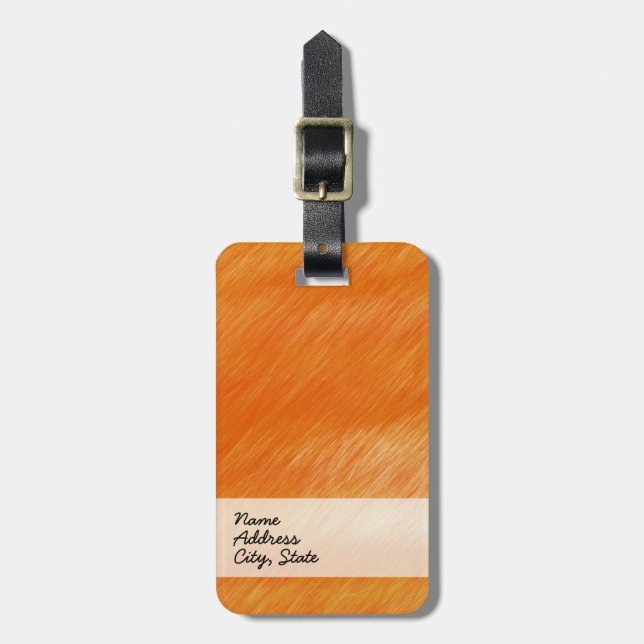 Abstrakte Malerei | Retro Orange 6 Gepäckanhänger (Vorderseite vertikal)