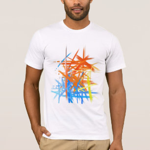 Abstrakte Malerei   Retro Orange Yellow Blue T-Shirt