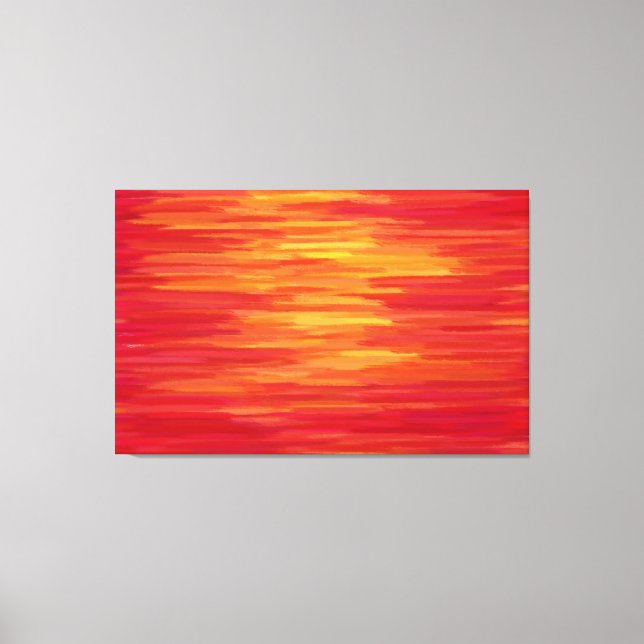 Abstrakte Malerei | Retro Rot und Gelb Leinwanddruck (Vorderseite)