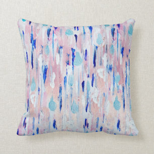 Abstrakte Malerei Rosa blaue Kupfer Rose Gold Kissen