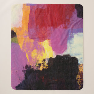 Abstrakte Malerei. Trendige Kunstform. Helle Farbe Sherpadecke