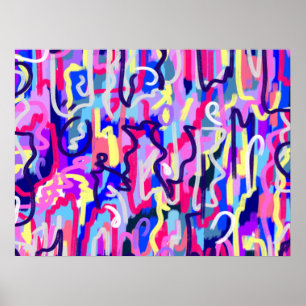 Abstrakte Malerei von Formen und Farben Poster