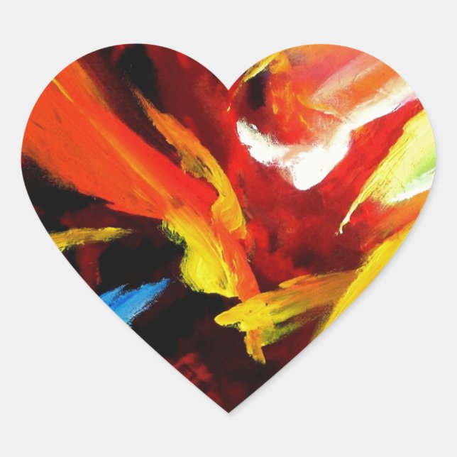 Abstrakte Malerei von Serdar Hizli Herz-Aufkleber (Vorderseite)