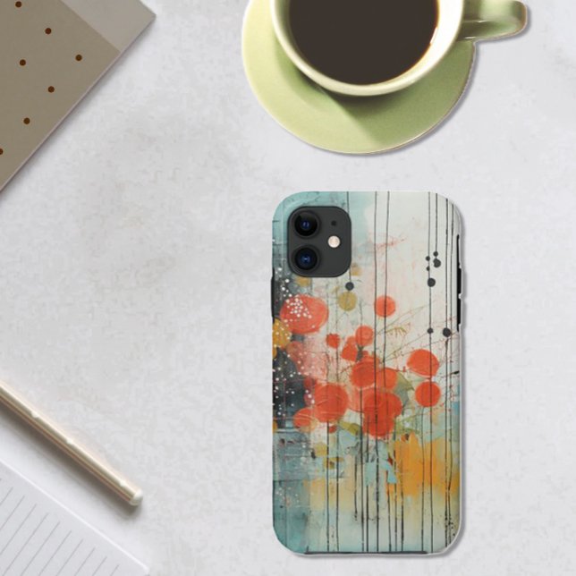 Abstrakte Malerei Winter Regenfall Aquarellfarben  Case-Mate iPhone Hülle (Von Creator hochgeladen)