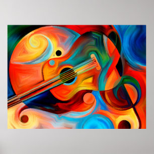 Abstrakte Malerei zum Thema Musik und Rhyt Poster