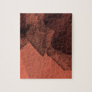 Abstrakte Malerpinsel in Rot-Gelb Puzzle