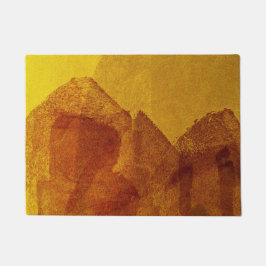 Abstrakte Malkunst in Rot-Gelb Fußmatte