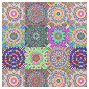 Abstrakte Mandala-Collage Stoff