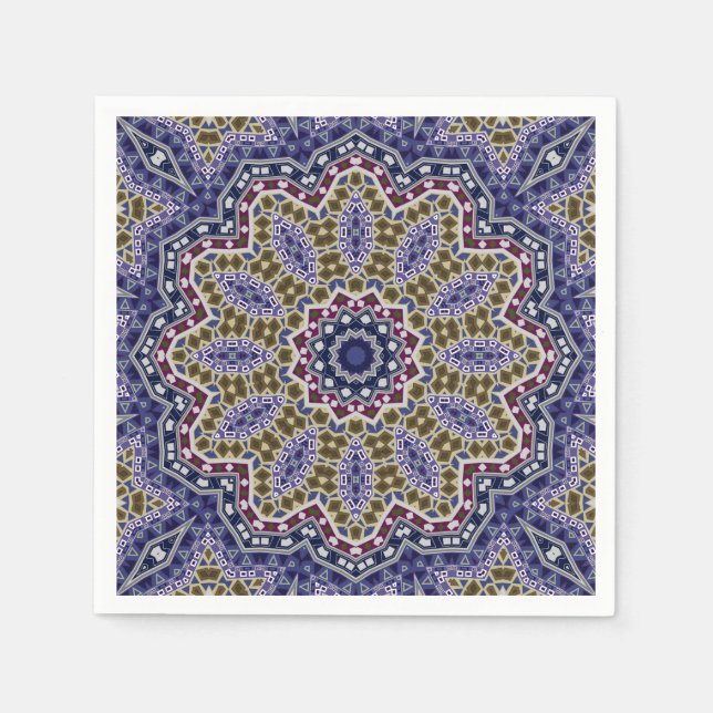 Abstrakte Mandala Ethno Serviette (Vorderseite)