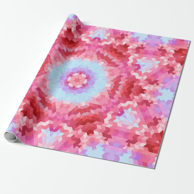 Abstrakte Mandala-Kaleidoskop-Rundformen Geschenkpapier (Ungerollt)