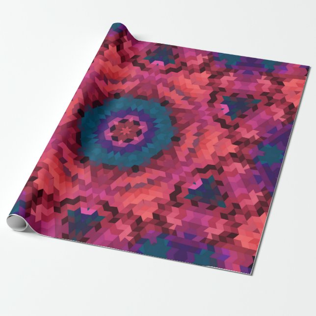Abstrakte Mandala-Kaleidoskop-Rundformen Geschenkpapier (Ungerollt)