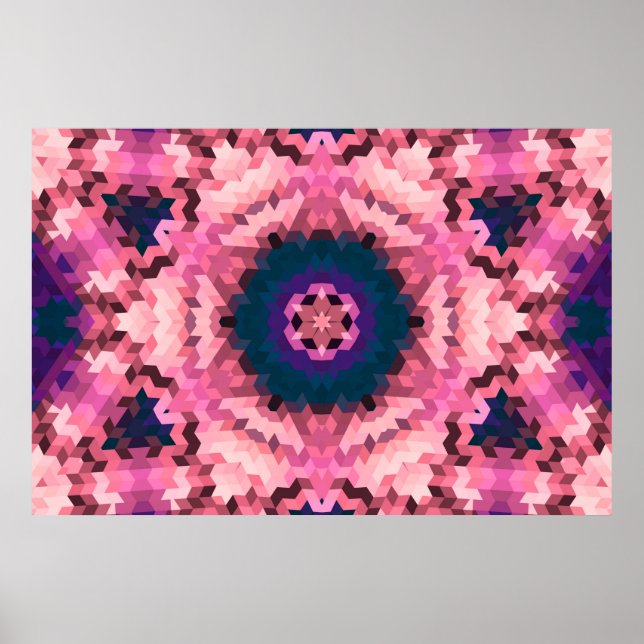 Abstrakte Mandala-Kaleidoskop-Rundformen Poster (Vorne)