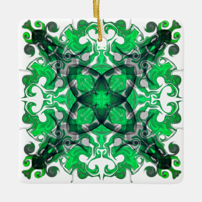 Abstrakte Mandala, psychedelischer Schmetterlingsw Keramikornament (Vorderseite)