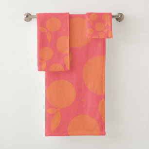 Abstrakte Mandarine Badhandtuch Set