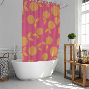 Abstrakte Mandarine rosa und gelb Duschvorhang