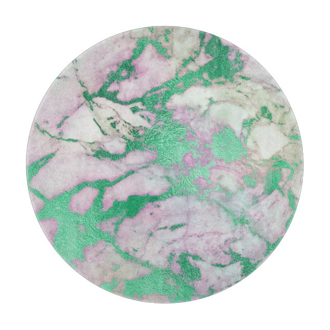 ABSTRAKTE MARBLE GREEN LILAC TRAY CUTTING BOARD SCHNEIDEBRETT (Vorderseite)