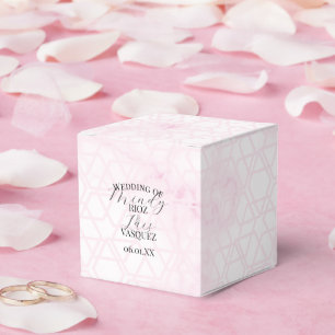 Abstrakte Marmor-Hochzeitsskript Rosa Schwarz Geschenkschachtel